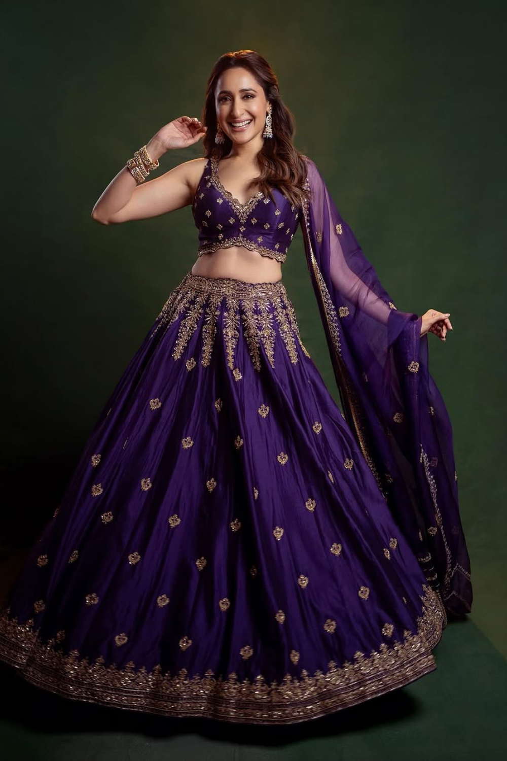 Pragya Jaiswal in Samina Lehenga Set – Jigar Mali