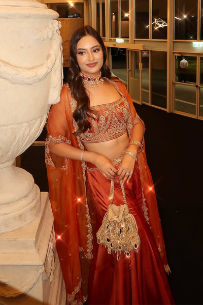 Natasha Shah in Nura Cape Sharara Set