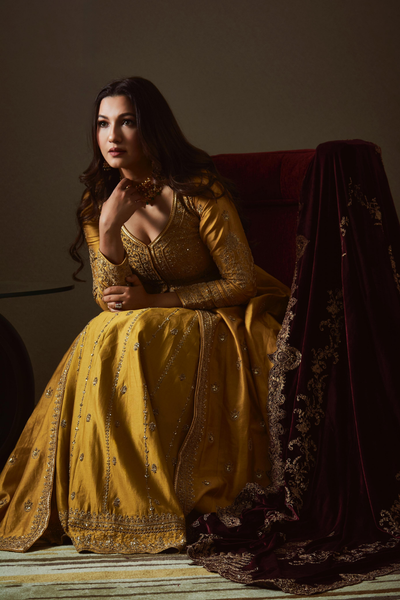 Gauahar Khan in Netra Lehenga Jacket Set