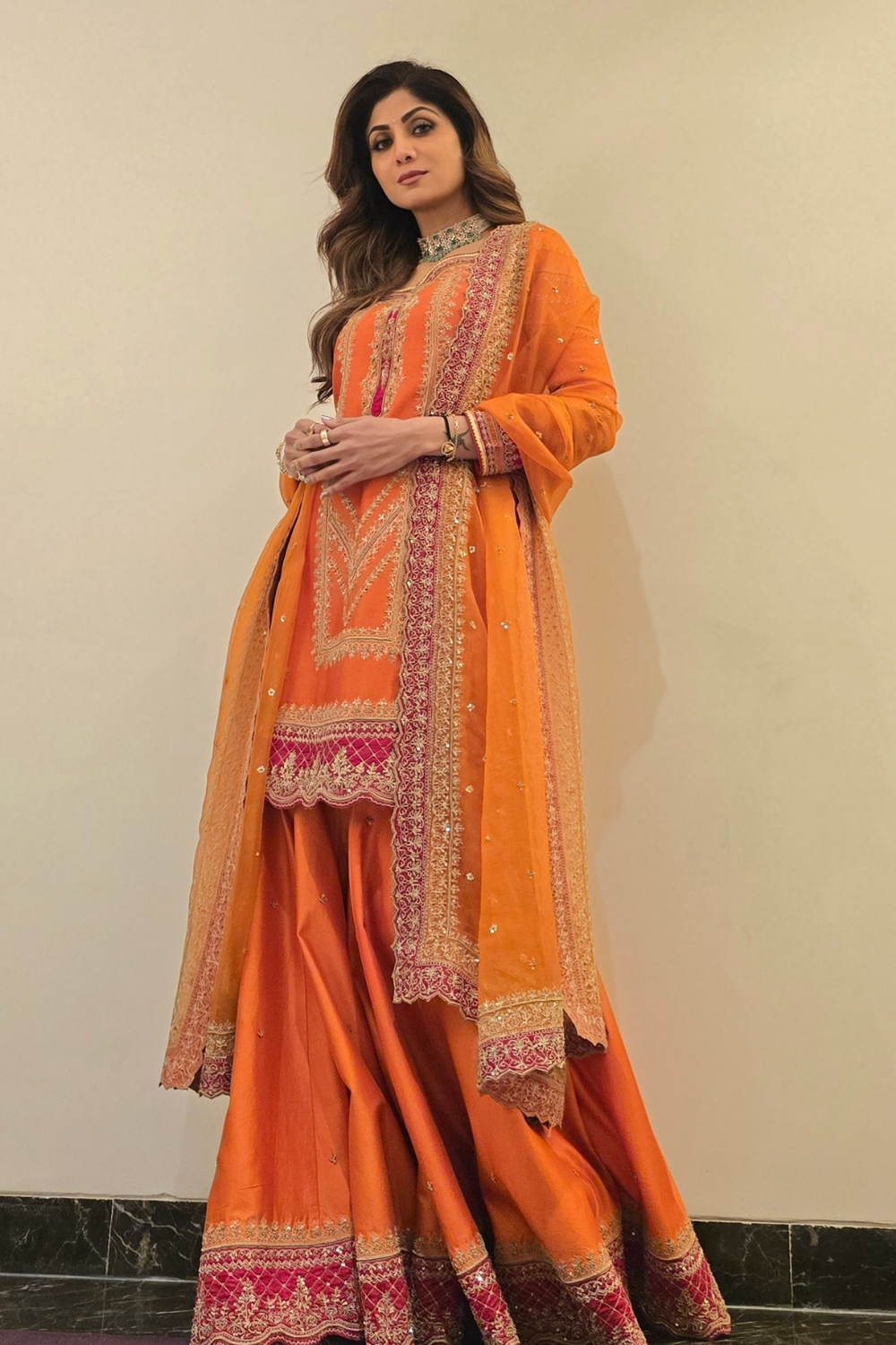 Shilpa Shetty in Ambika Sharara Set