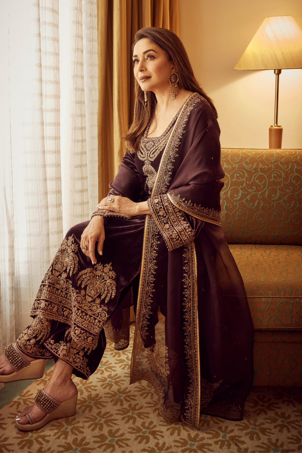 Madhuri Dixit in Meheroon Suit