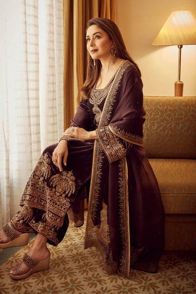 Madhuri Dixit in Meheroon Suit