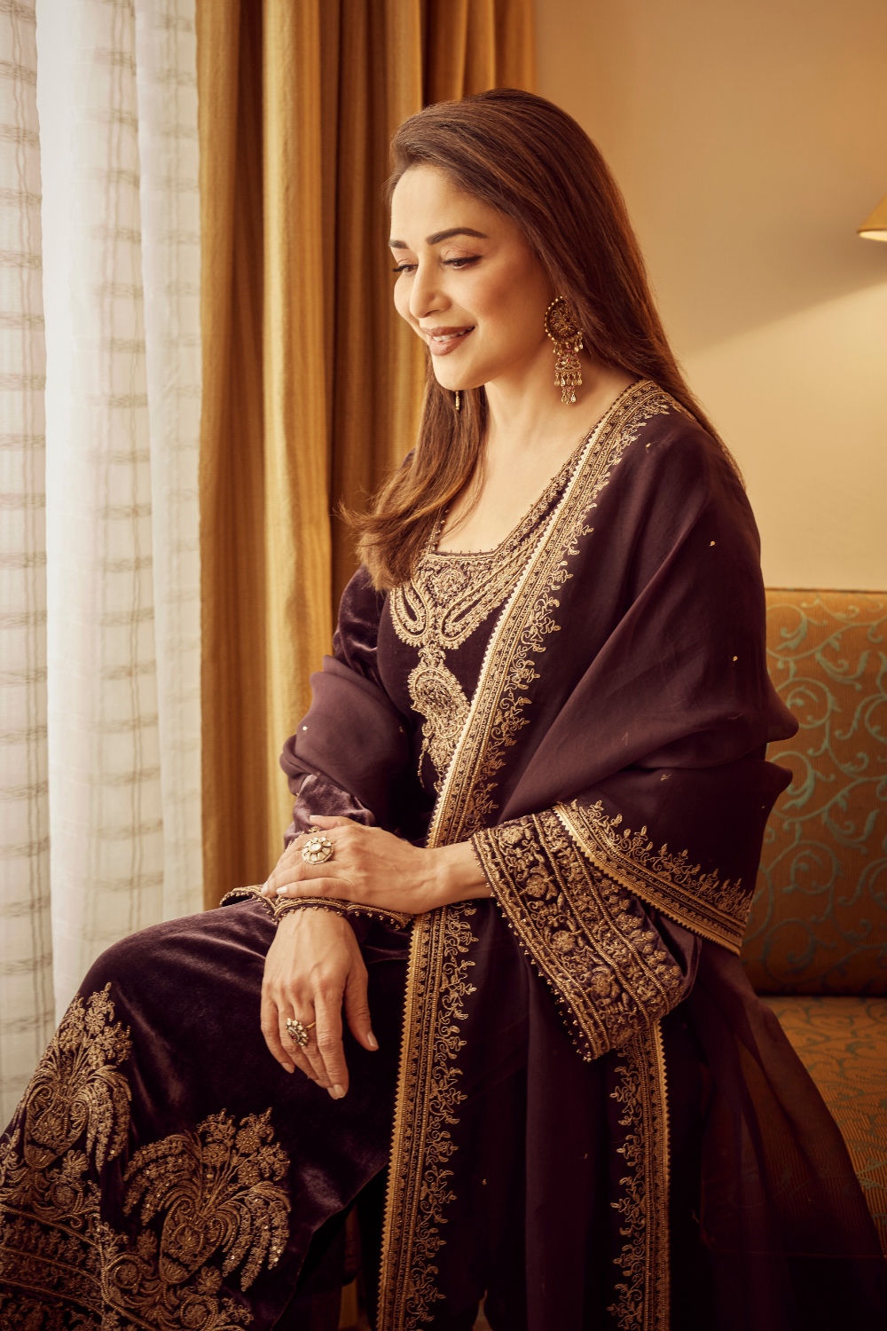 Madhuri Dixit in Meheroon Suit