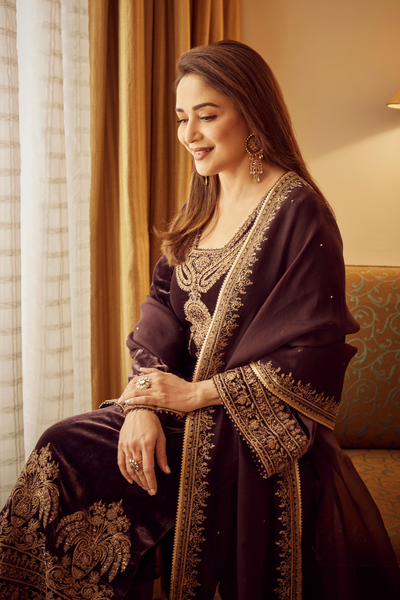 Madhuri Dixit in Meheroon Suit